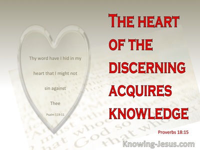 Proverbs 18:15 The Heart Of The Discerning Acquires Knowledge (red)